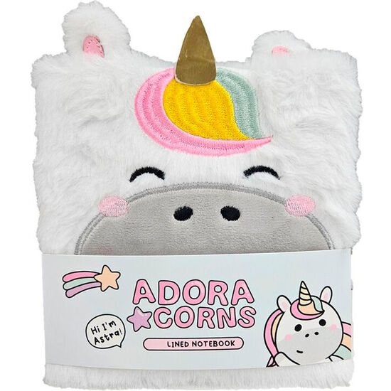 CUADERNO PELUCHE A5 UNICORNIO ADORACORNS image 0