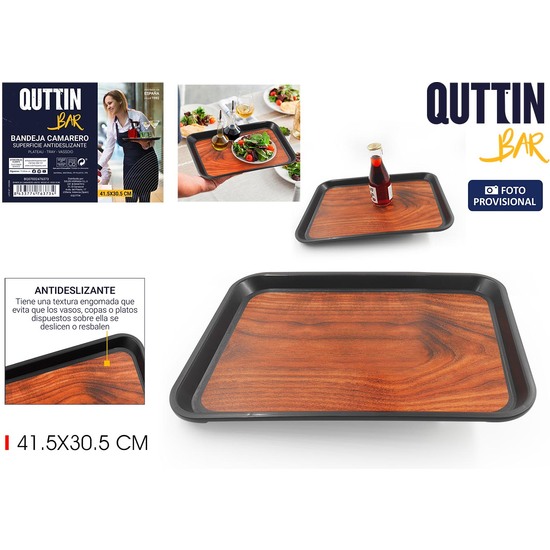BANDEJA CAMAR.ANTIDE.WOOD 41.5X30.5 image 1