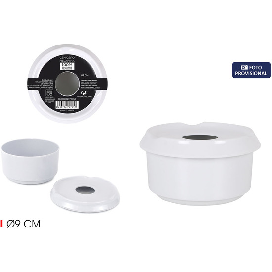 CENICERO MELAM.HOSTELERIA 9CM WHITE image 1