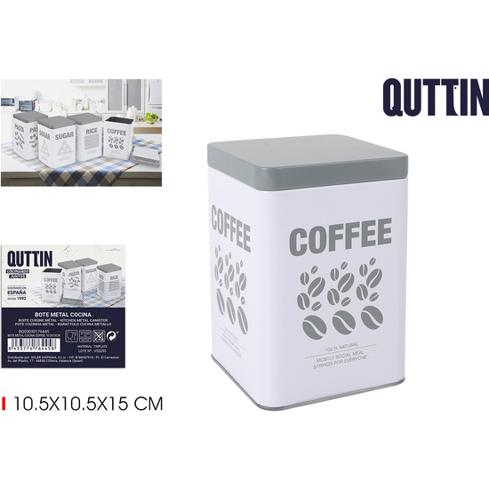 BOTE METAL COCINA COFFEE 10.5X15CM QUTTIN image 0