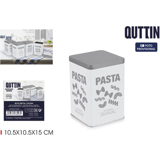 BOTE METAL COCINA PASTA 10.5X15CM QUTTIN image 1