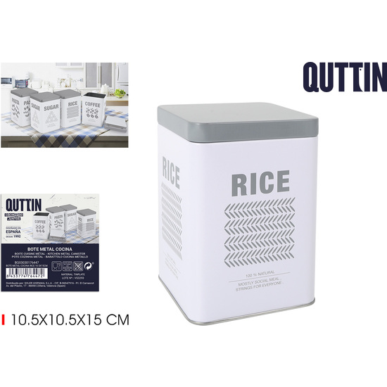 BOTE METAL COCINA RICE 10.5X15CM QUTTIN image 0