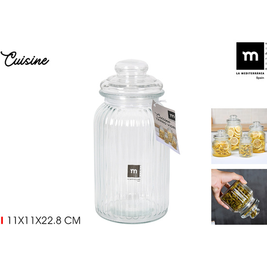 > TARRO VIDRIO CUISINE 11X22.8CM LA MEDITE image 0