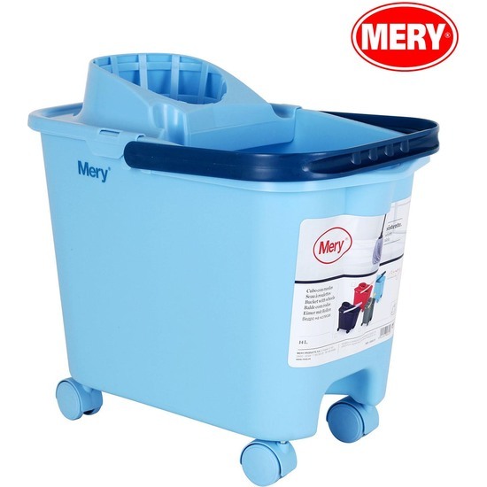 BUCKET 14L W/WHEELS+HANDLE+WRINGER  image 0