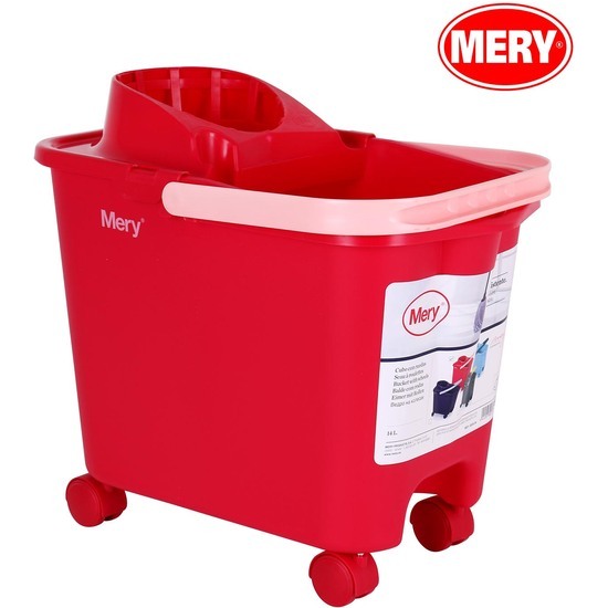 BUCKET 14L W/WHEELS+HANDLE+WRINGER  image 0