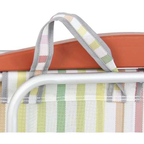 SILLA PLAYA ALUMINIO MULTIPOSICION RAYAS, CON REPOSACABEZAS 25 CM, 80X65X45CM, 25 CM ALTURA ASIENTO image 3