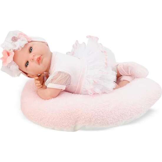 REBORN BAILARINA TUL BLANCO  MECANISMO BESISTOS Y ALMOHADA ROSA MAQUILLAJE: 8502-24 50 CM image 0