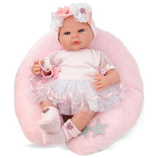 REBORN BAILARINA TUL BLANCO  MECANISMO BESISTOS Y ALMOHADA ROSA MAQUILLAJE: 8502-24 50 CM image 2