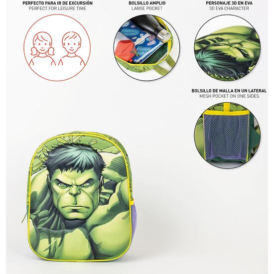 MOCHILA INFANTIL 3D AVENGERS HULK image 3