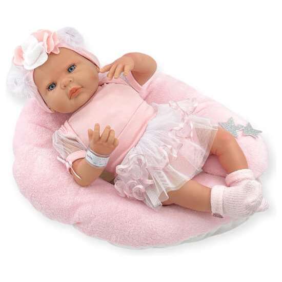 REBORN BAILARINA TUL BLANCO  MECANISMO BESISTOS Y ALMOHADA ROSA MAQUILLAJE: 18502-24 50 CM image 0