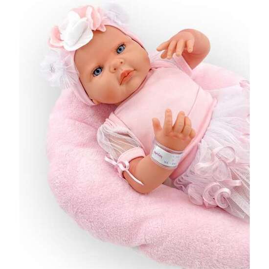 REBORN BAILARINA TUL BLANCO  MECANISMO BESISTOS Y ALMOHADA ROSA MAQUILLAJE: 18502-24 50 CM image 1