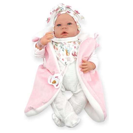 REBORN BUZO BLANCO PUNTO MECANISMO REAL ALMOHADA LACTANCIA REF: 18302-24 50 CM image 0