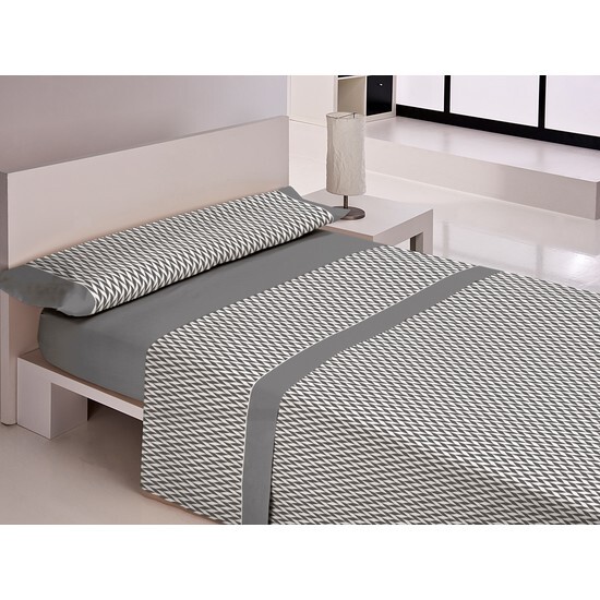 JUEGO DE SÁBANAS MICROFIBRA CARLA RUBINI - BAMBU GRIS image 0