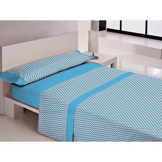 JUEGO DE SÁBANAS MICROFIBRA CARLA RUBINI - BAMBU AZUL image 0