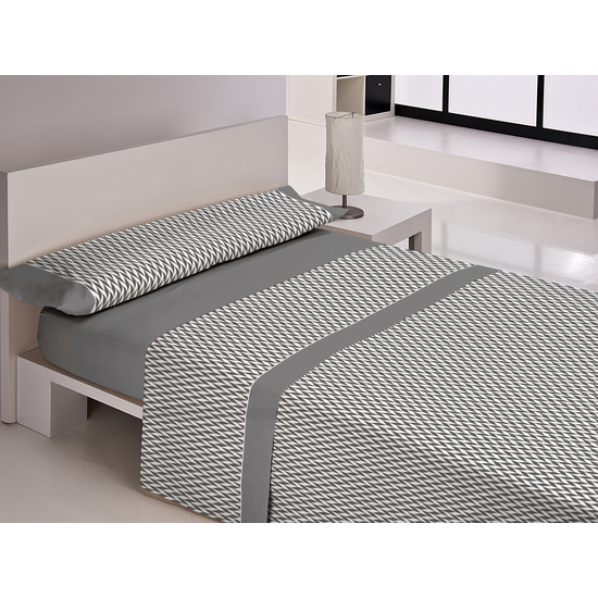JUEGO DE SÁBANAS MICROFIBRA CARLA RUBINI - BAMBU GRIS image 0