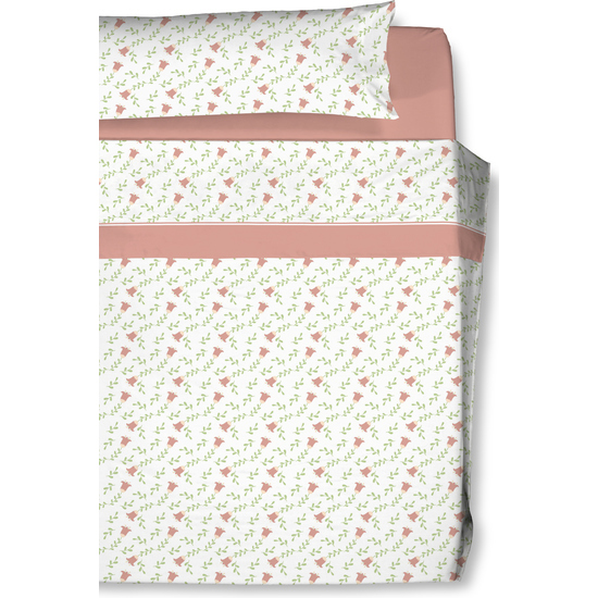 JUEGO SÁBANAS 3 PIEZAS CARLA RUBINI - ARALIA ROSA image 0