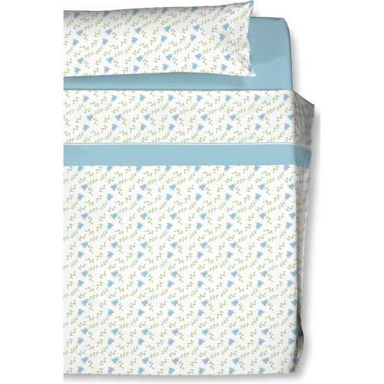 JUEGO SÁBANAS 3 PIEZAS CARLA RUBINI - ARALIA AZUL image 0