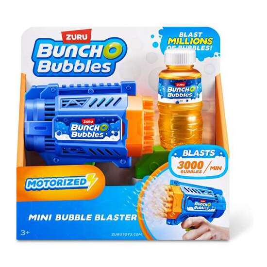 PISTOLA POMPAS BUNCHO MINI BUBBLE BLASTER, INCLUYE BOTELLA LIQUIDO SERIE 1 20X20X75CM image 0