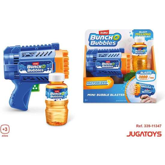 PISTOLA POMPAS BUNCHO MINI BUBBLE BLASTER, INCLUYE BOTELLA LIQUIDO SERIE 1 20X20X75CM image 3