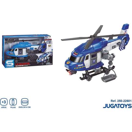 HELICÓPTERO POLICÍA FRICCIÓN CON LUCES Y SONIDOS 29X95X14CM image 0