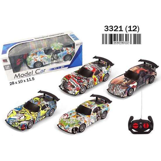 COCHE RADIO CONTROL DEPORTIVO GRAFFITI. ESCALA 1:20. 28 CM - MODELOS SURTIDOS image 1