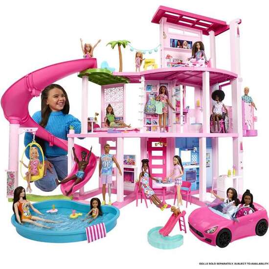 CASA DE BARBIE DREAMHOUSE CON 3 PLANTAS, 75 MUEBLES Y ACCESORIOS. image 1