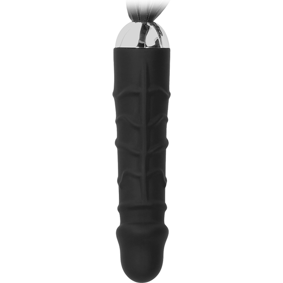 WHIP WITH REALISTIC SILICONE DILDO - BLACK image 2