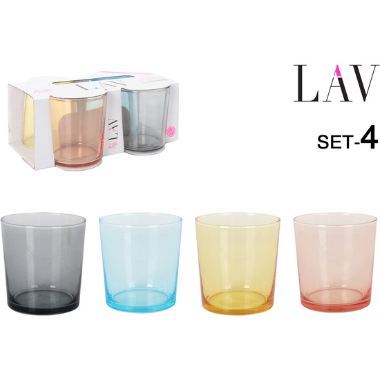 SET 4 VASOS PINTA 345CC COLORES image 0