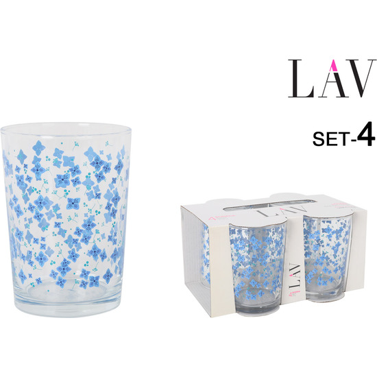 SET 4 VASOS SIDRA 520CC FLORES image 0
