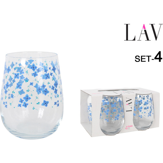SET 4 VASOS 475CC GAIA FLORES image 0