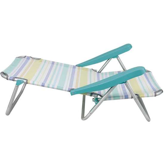 SILLA PLAYA ALUMINIO MULTIPOSICION RAYAS, CON REPOSACABEZAS 25 CM, 80X65X45CM, 25 CM ALTURA ASIENTO. image 2