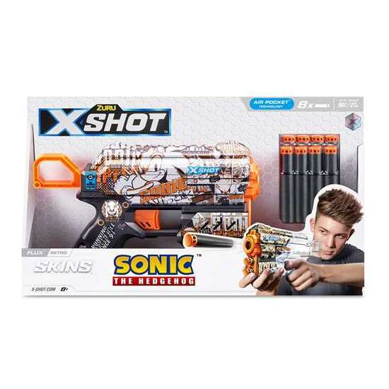 PISTOLA X-SHOT SONIC SKINS FLUX, 8 DARDOS 183X32X53CM - MODELOS SURTIDOS image 2