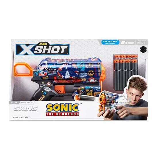 PISTOLA X-SHOT SONIC SKINS FLUX, 8 DARDOS 183X32X53CM - MODELOS SURTIDOS image 4
