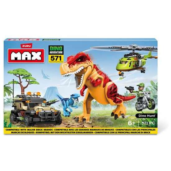 JUEGO DE CONSTRUCCIÓN MAX DINO CON FIGURAS, DINOSAURIOS Y ACCESORIOS (592 PIEZAS) 33X483X76CM image 0