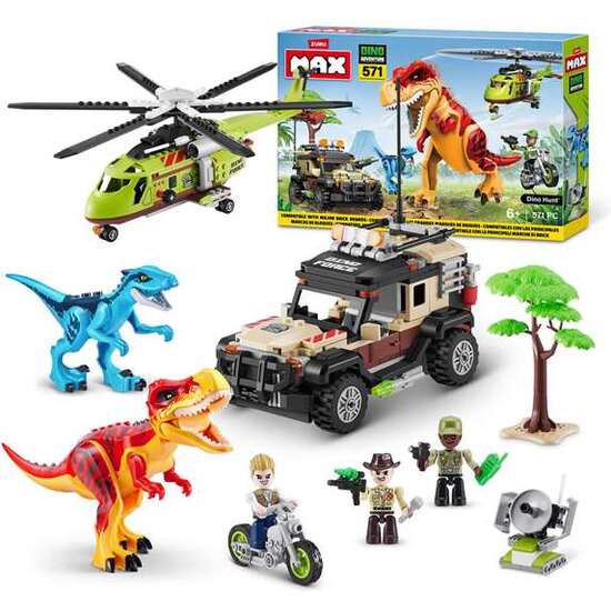 JUEGO DE CONSTRUCCIÓN MAX DINO CON FIGURAS, DINOSAURIOS Y ACCESORIOS (592 PIEZAS) 33X483X76CM image 3