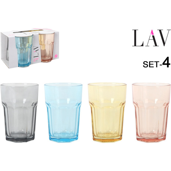 SET 4 VASOS 365CC ARAS COLORES image 0