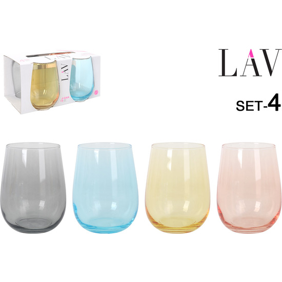 SET 4 VASOS 475CC GAIA COLORES image 0