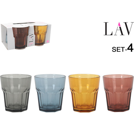 SET 4 VASOS AGUA 305CC ARAS COLORES image 0