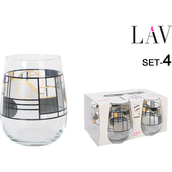 SET 4 VASOS 475CC GAIA ABSTRACT image 0