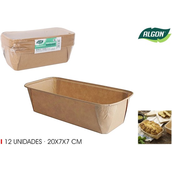 SET-12 MOLDES HORNO PAPEL 20X7X7CM ALGON image 0