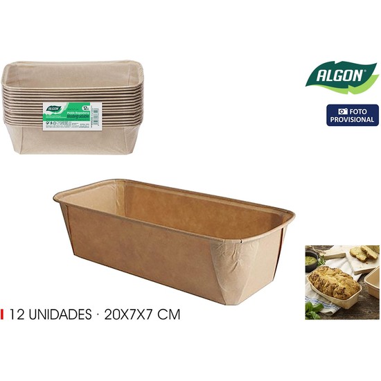SET-12 MOLDES HORNO PAPEL 20X7X7CM ALGON image 1