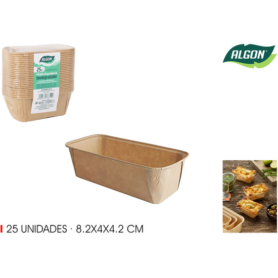 SET-25 MOLDES HORNO PAPEL 8.2X4X4.2 ALGON image 0