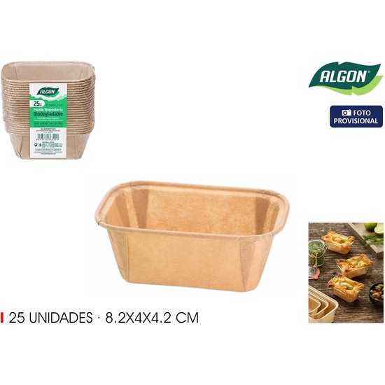 SET-25 MOLDES HORNO PAPEL 8.2X4X4.2 ALGON image 1