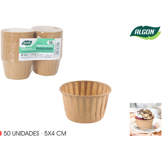 SET-50 MOLDES HORNO PAPEL 5X4CM ALGON image 0