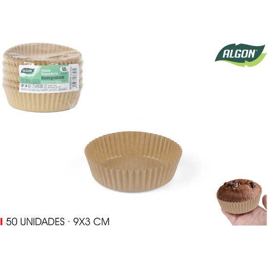 SET-50 MOLDES HORNO PAPEL 9X3CM ALGON image 0