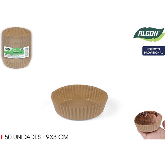 SET-50 MOLDES HORNO PAPEL 9X3CM ALGON image 1