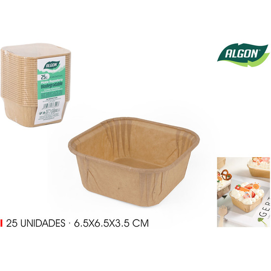SET-25 MOLDES HORNO PAP 6.5X6.5X3.5 ALGON image 0