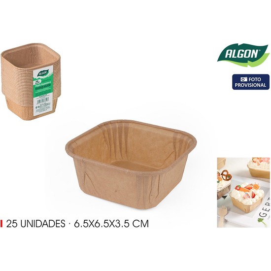 SET-25 MOLDES HORNO PAP 6.5X6.5X3.5 ALGON image 1