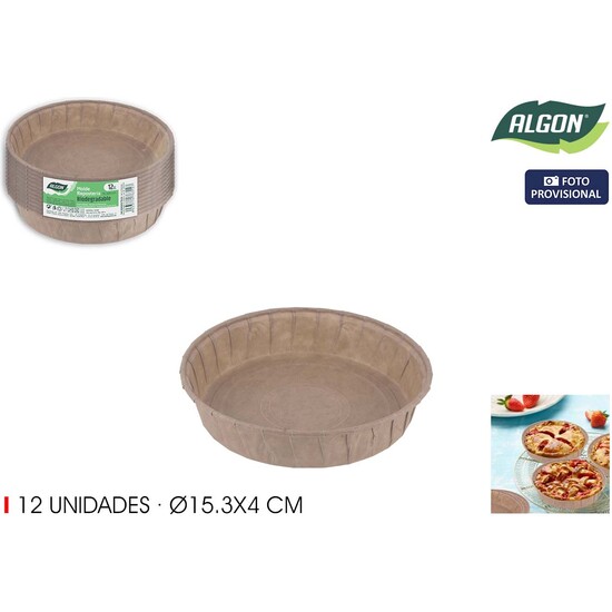 SET-12 MOLDES HORNO PAPEL 15.3X4CM ALGON image 1