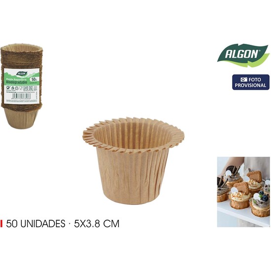 SET-50 MOLDES HORNO PAPEL 5X3.8CM ALGON image 1